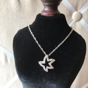 Starfish Silver Crystal 24” Necklace